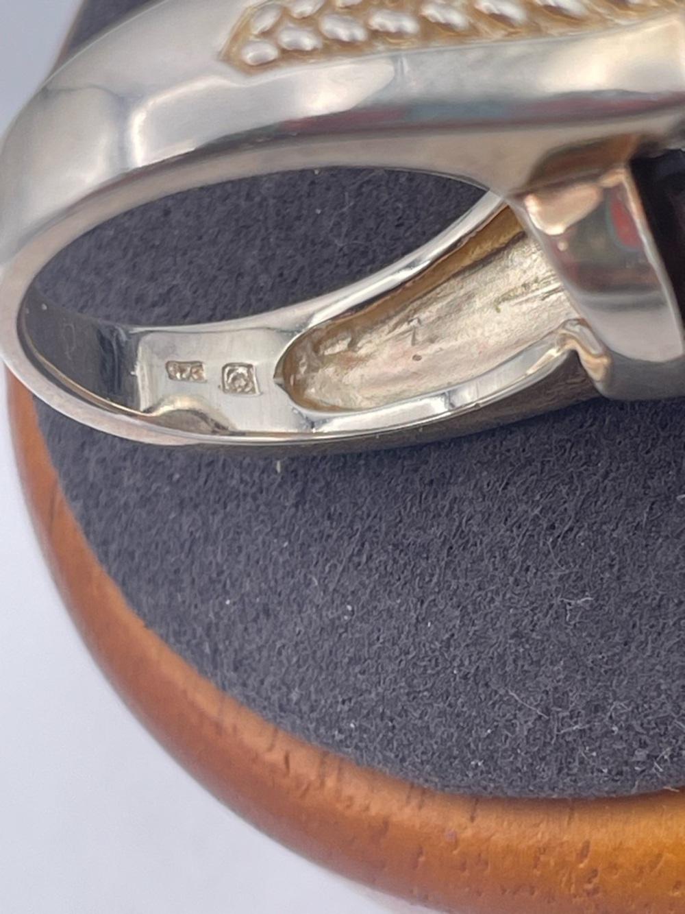 Lorenzo Jewelry Sterling Silver 925 Smoky Quartz Statement Cocktail Ring Size 8 - Picture 7 of 10